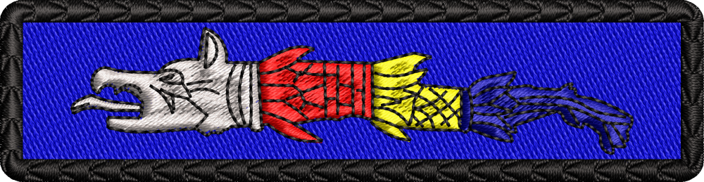 Patch-uri militare  / EMBLEMA CAP DACIC TRICOLOR MOTIVE TRADITIONALE 1